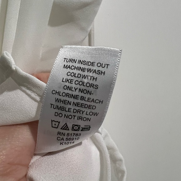 Maurice’s L large white lace sheer top shirt work dressy button‎ up women’s - Picture 8 of 8